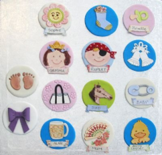 Mini sada - dětské motivy - patchwork na marcipán